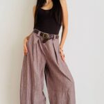 Pantalone ovetto gessato lino