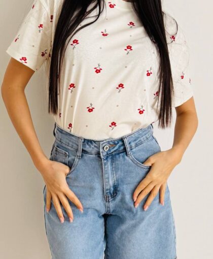 T-shirt mini red flo