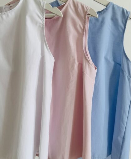 Blusa oxford smanicata