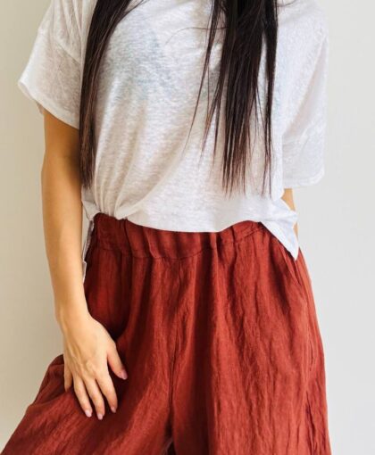 T-shirt puro lino barchetta